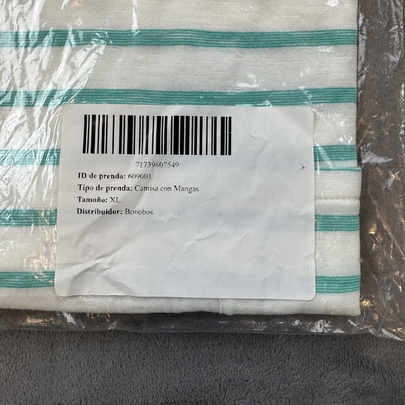 Bonobos Shirt Mens XL White Green Striped Crewneck Casual Short Sleeve Tee - Picture 2 of 6